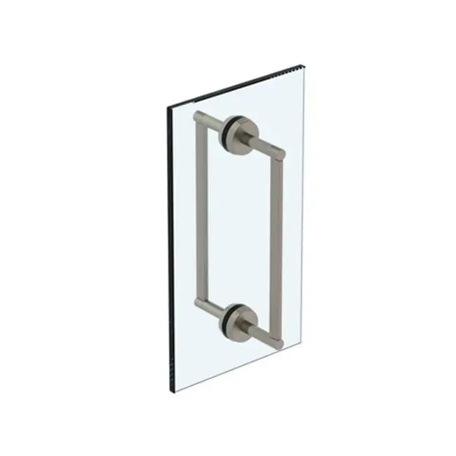 Blue 12" Double Shower Door Pull / Glass Mount Towel Bar