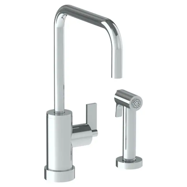 Deck Mounted 2 Hole Square Top Kitchen Set - Includes Side Spray
