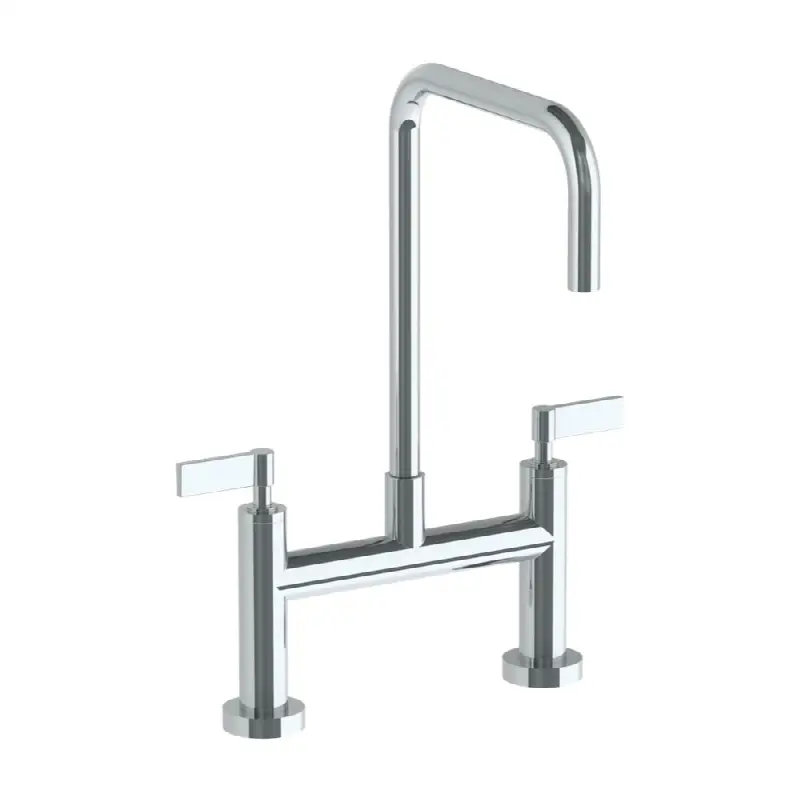 Deck Mounted Bridge Square Top Kitchen Faucet