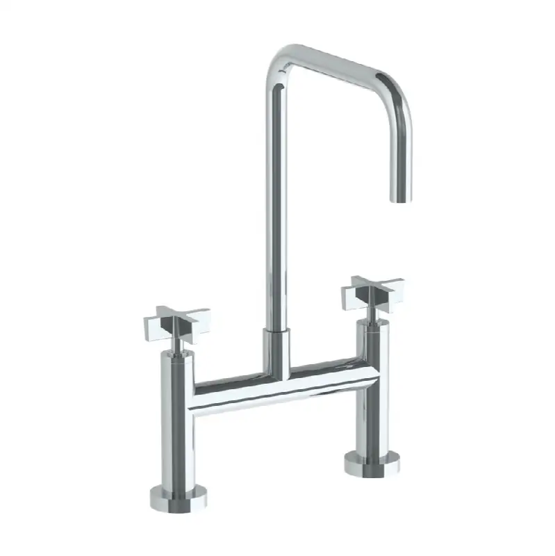 Deck Mounted Bridge Square Top Kitchen Faucet