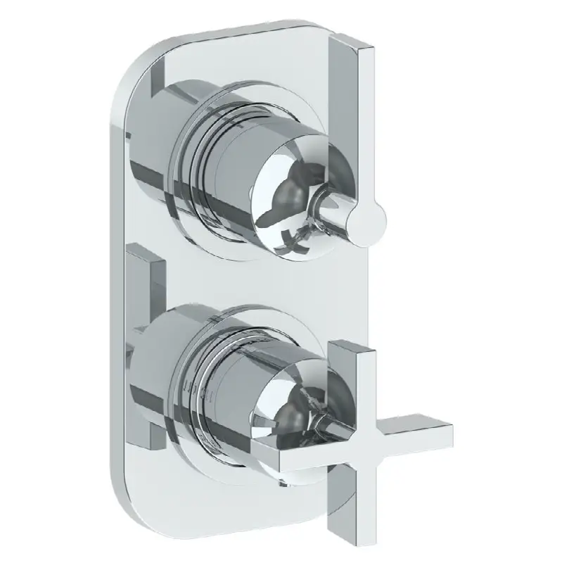 Wall Mounted Mini Thermostatic Shower Trim with built-in control, 3 1/2"
