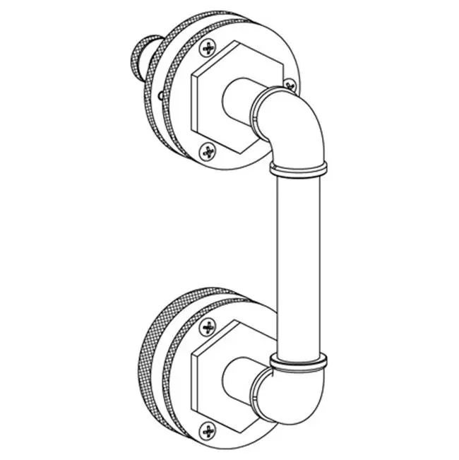 Elan Vital 12" Shower Door Pull With Knob / Glass Mount Towel Bar with Hook