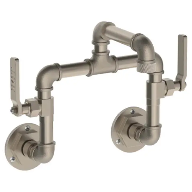 Wall Mounted Bridge Lavatory Set with 5.5" Spout