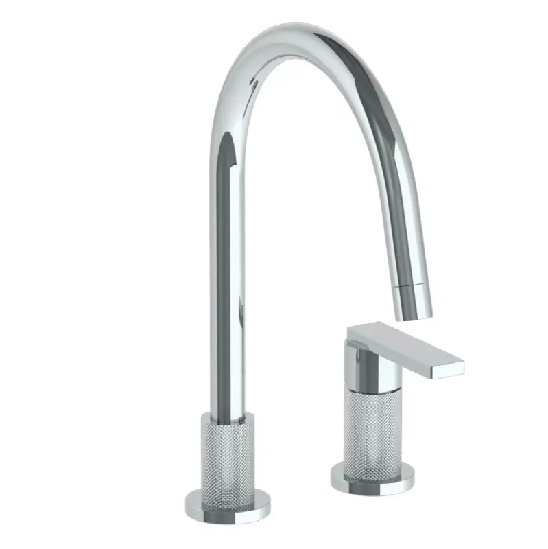 Deck Mounted 2 Hole Gooseneck Kitchen Faucet