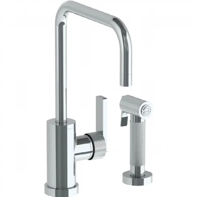 Deck Mounted 2 Hole Square Top Kitchen Set - Includes Side Spray