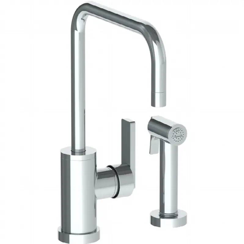 Deck Mounted 2 Hole Square Top Kitchen Set - Includes Side Spray