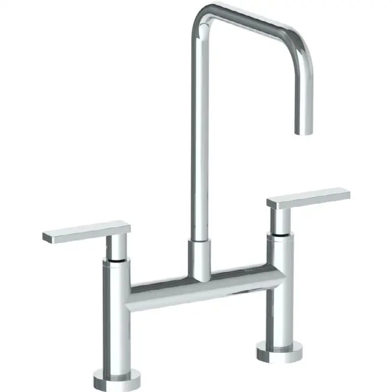 Deck Mounted Bridge Square Top Kitchen Faucet