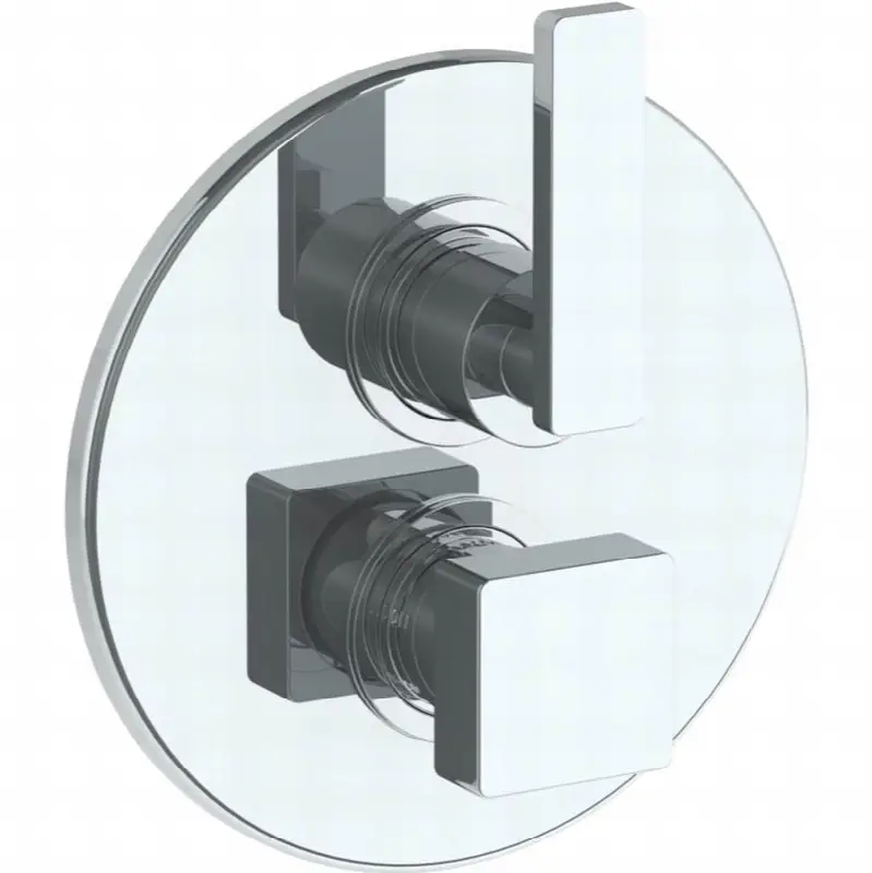 Wall Mounted Thermostatic Shower Trim with built-in control, 7 1/2" dia.