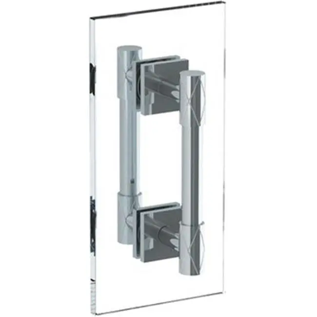 Lily 12" Double Shower Door Pull/ Glass Mount Towel Bar