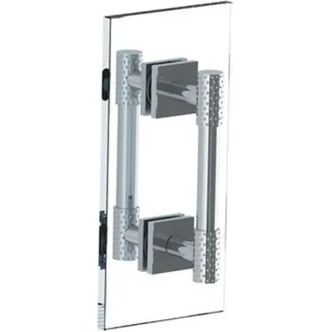 Lily 18" Double Shower Door Pull/ Glass Mount Towel Bar