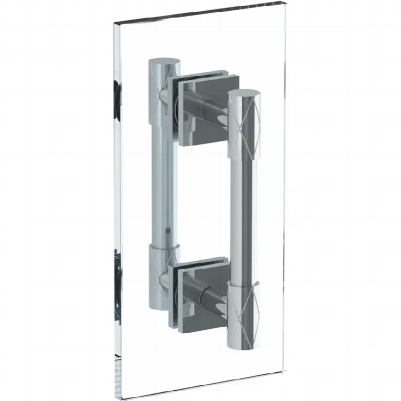 Lily 6" Double Shower Door Pull/ Glass Mount Towel Bar