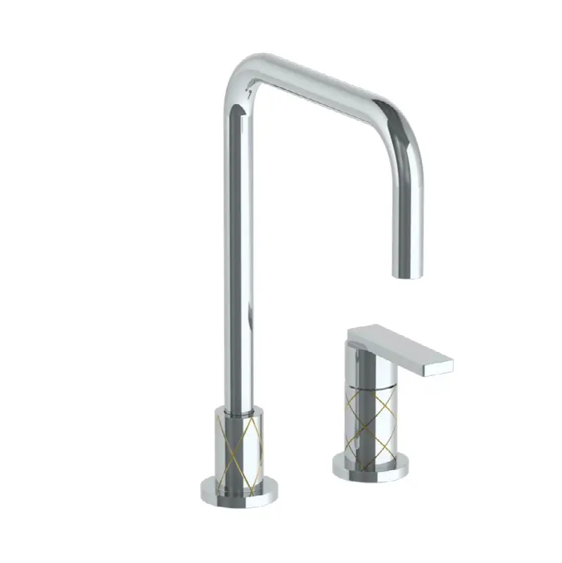 Deck Mounted 2 Hole Square Top Kitchen Faucet