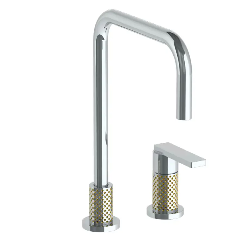 Deck Mounted 2 Hole Square Top Kitchen Faucet