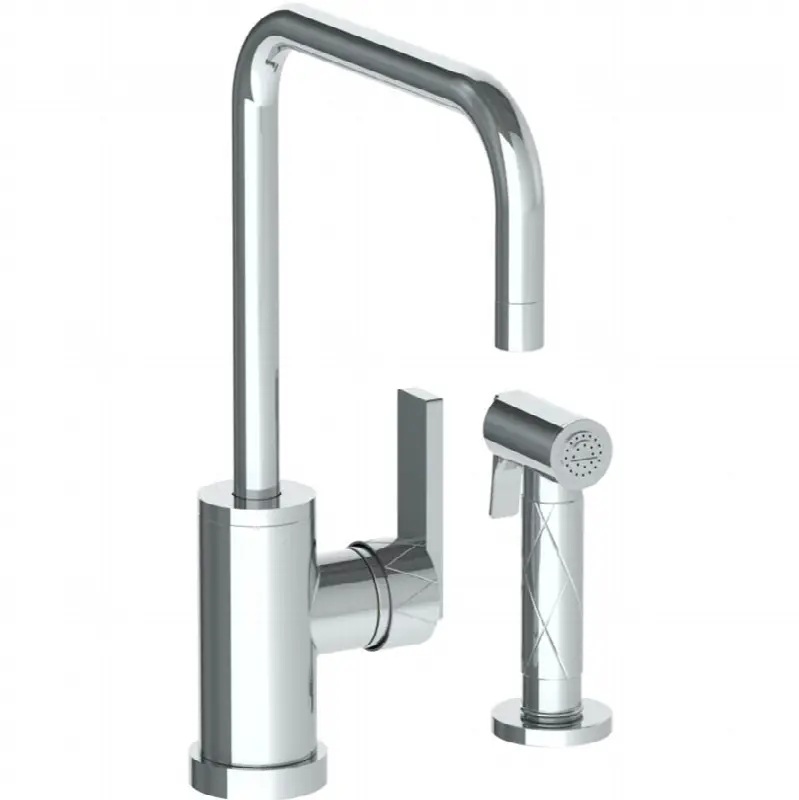 Deck Mounted 2 Hole Square Top Kitchen Set - Includes Side Spray