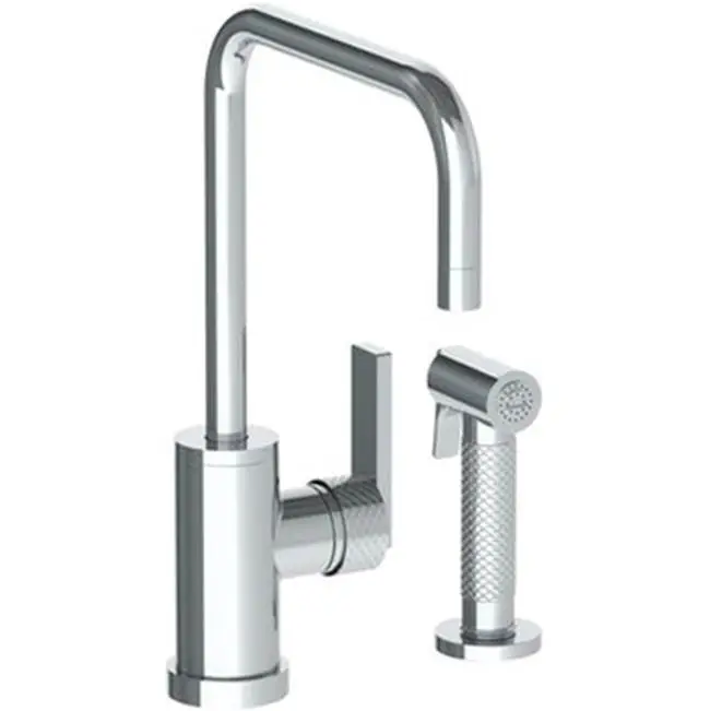 Deck Mounted 2 Hole Square Top Kitchen Set - Includes Side Spray