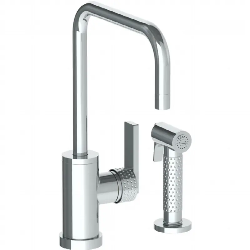 Deck Mounted 2 Hole Square Top Kitchen Set - Includes Side Spray