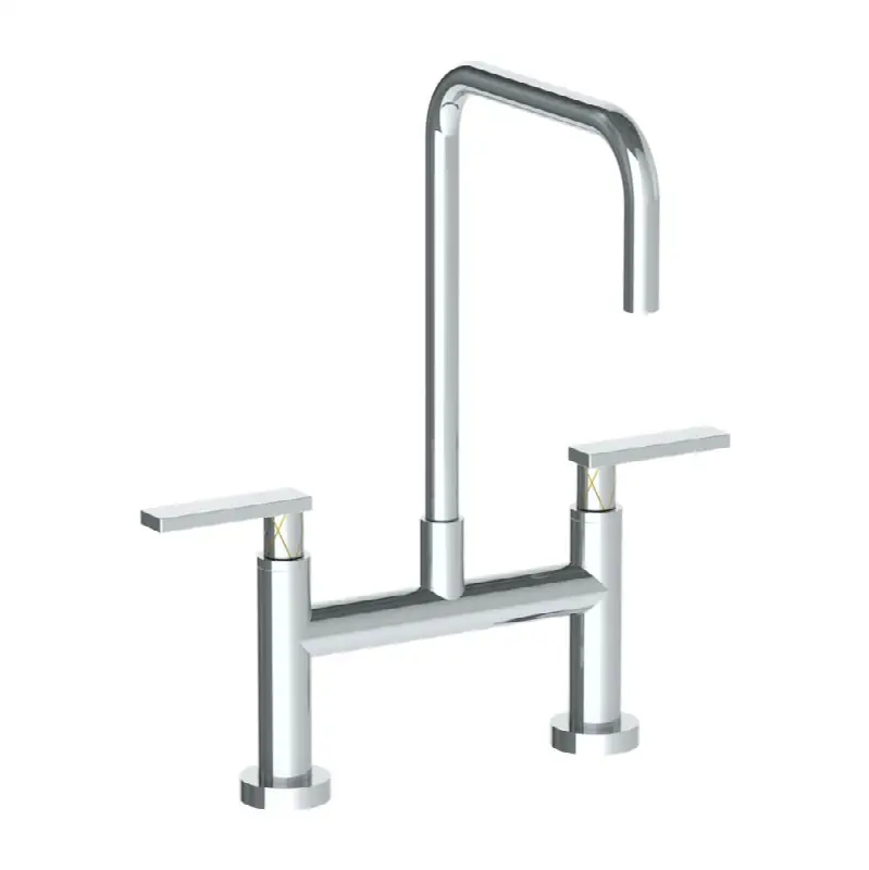 Deck Mounted Bridge Square Top Kitchen Faucet