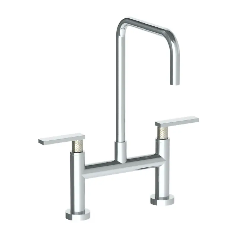 Deck Mounted Bridge Square Top Kitchen Faucet