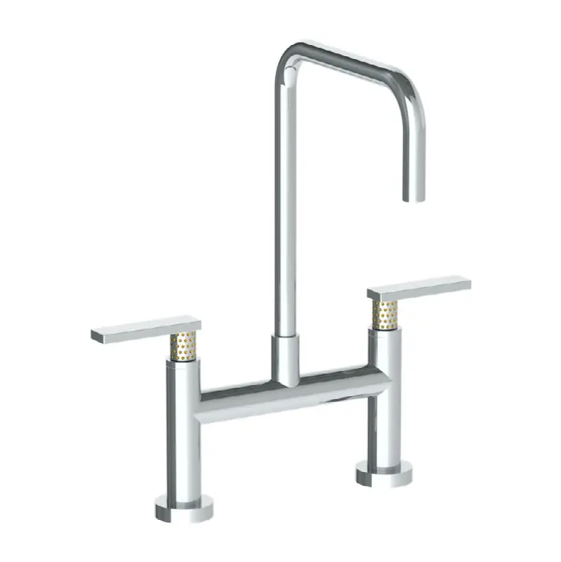 Deck Mounted Bridge Square Top Kitchen Faucet