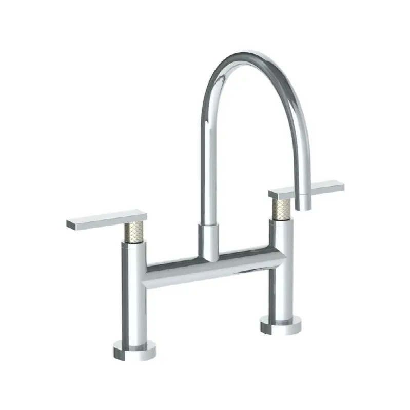 Deck Mounted Bridge Gooseneck Kitchen Faucet