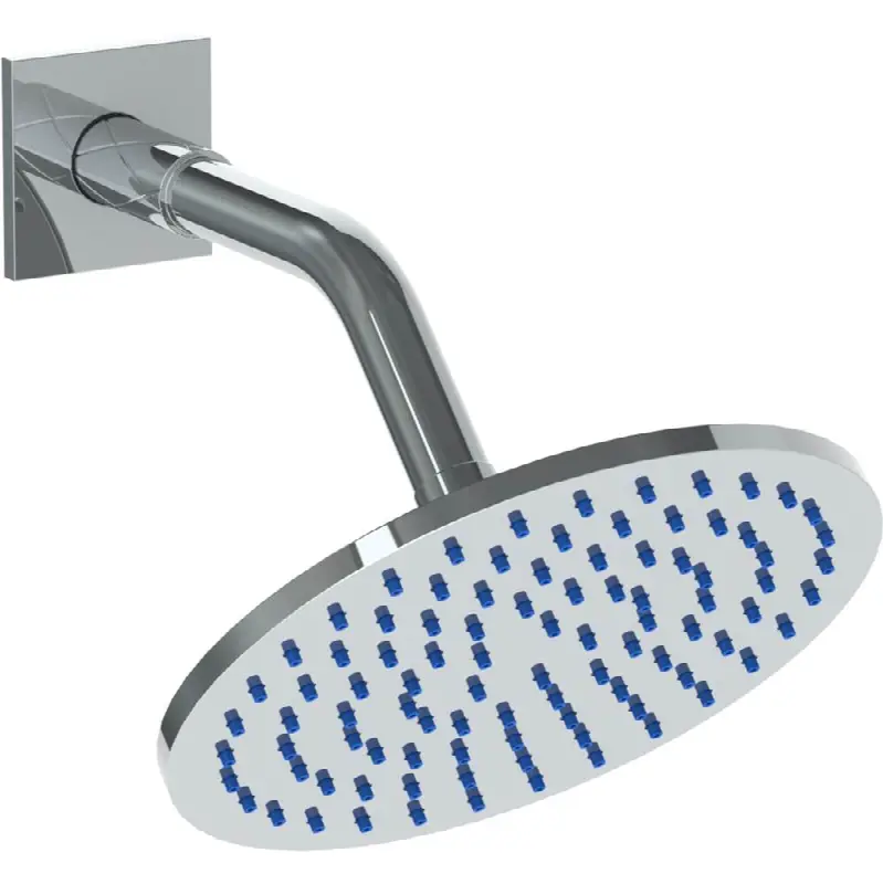 Wall Mounted Showerhead, 6" dia with 8" Arm and Flange