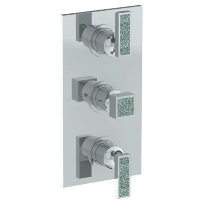 Wall Mounted Thermostatic Shower Trim with 2 built-in controls, 6 1/4" x 12"