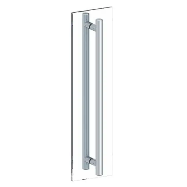 Titanium 12" Double shower door pull/ glass mount towel bar