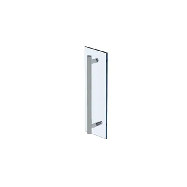 Titanium 18" shower door pull/ glass mount towel bar