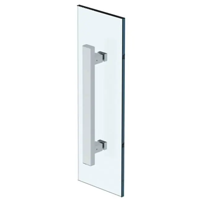 Rectangular 12" shower door pull/ glass mount towel bar