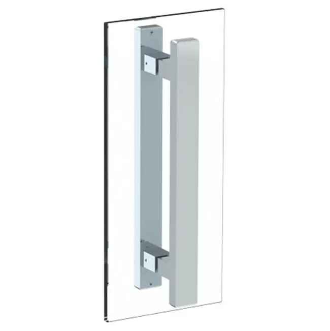 Rectangular 24" Double shower door pull/ glass mount towel bar