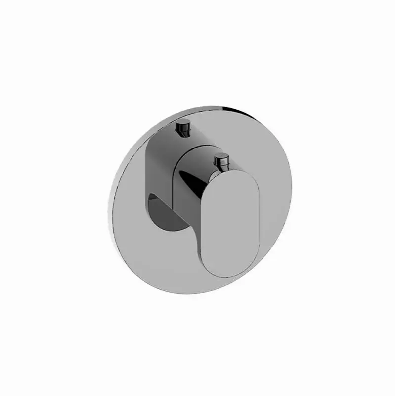 Ametis Round M-Series Thermostatic Valve Trim Plate with Handle