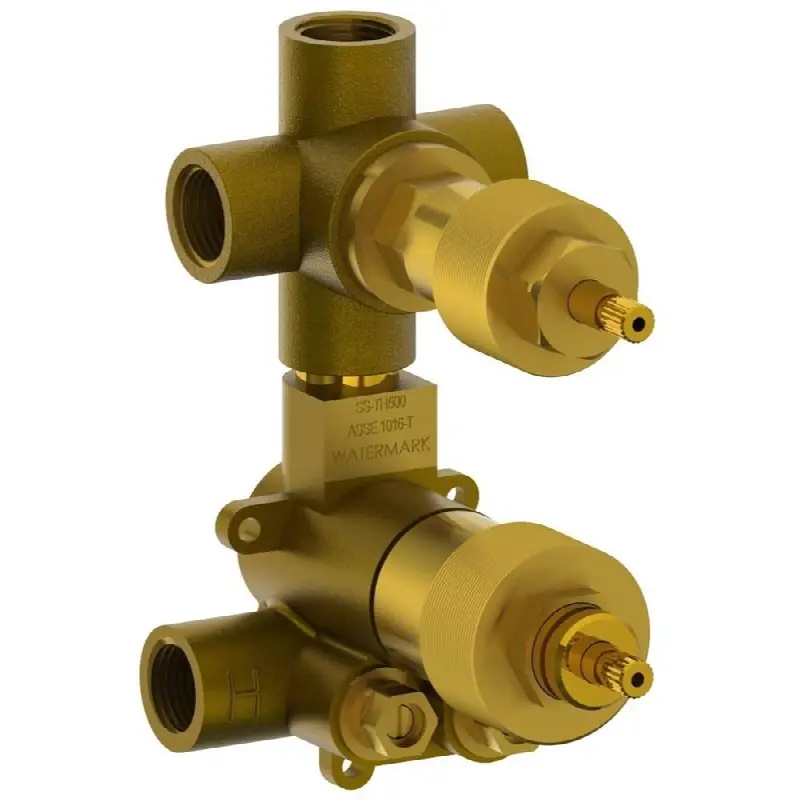 1/2" Mini Thermostatic Valve with Built-in Volume Control and 3-Way Diverter