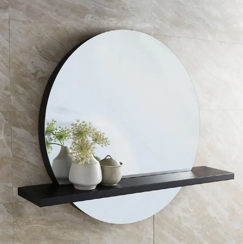 Solace 22" Mirror With Shelf in Midnight Oak