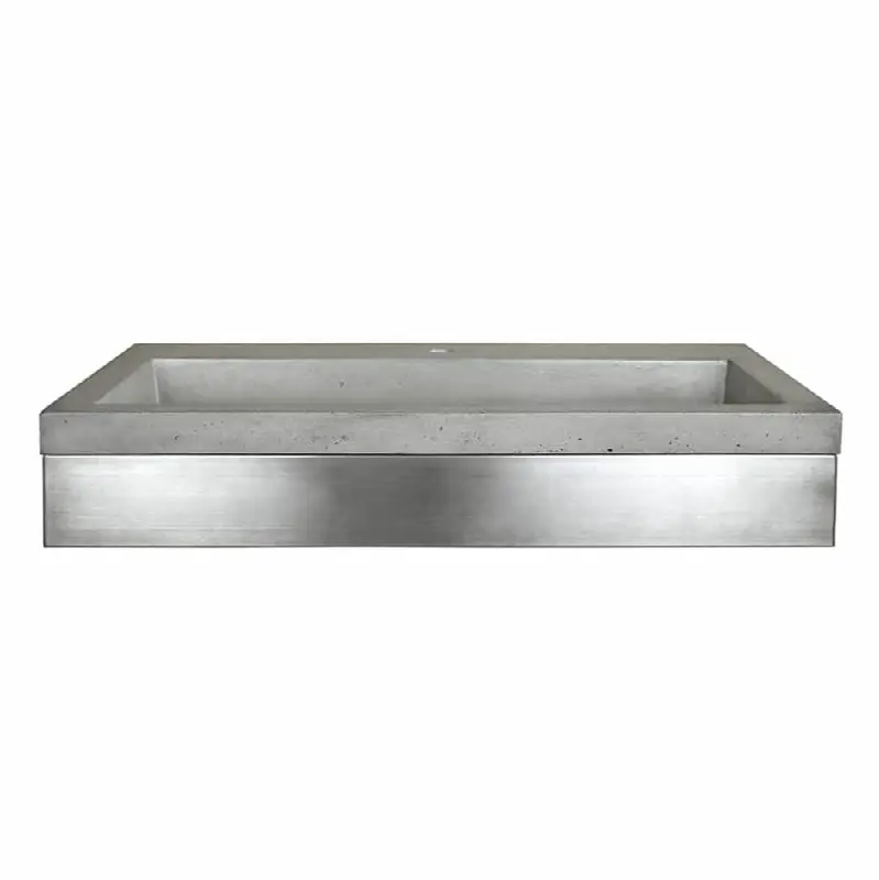 36" Zaca Vanity Base with NativeStone Trough in Ash