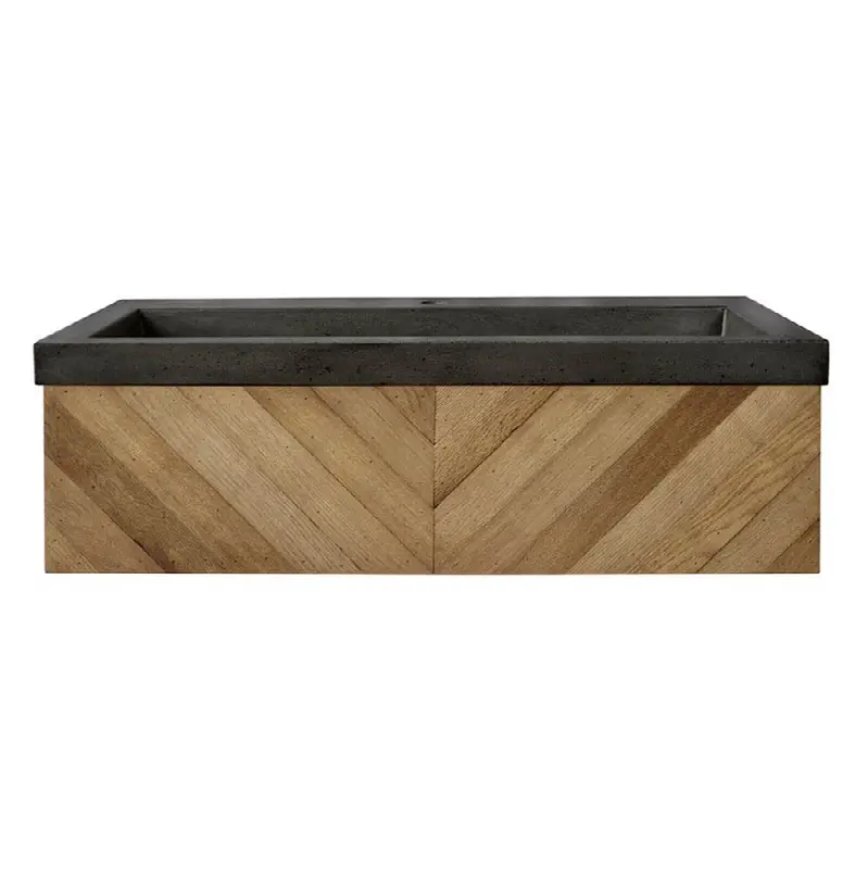 36" Chardonnay Floating Vanity with NativeStone Trough in Slate