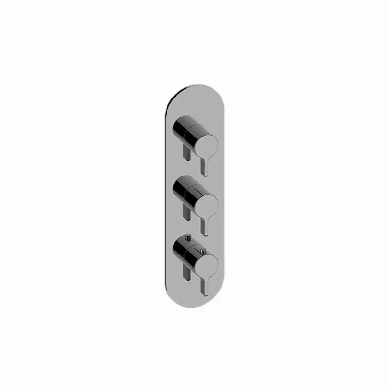Terra Round M-Series Valve Trim with Three Handles
