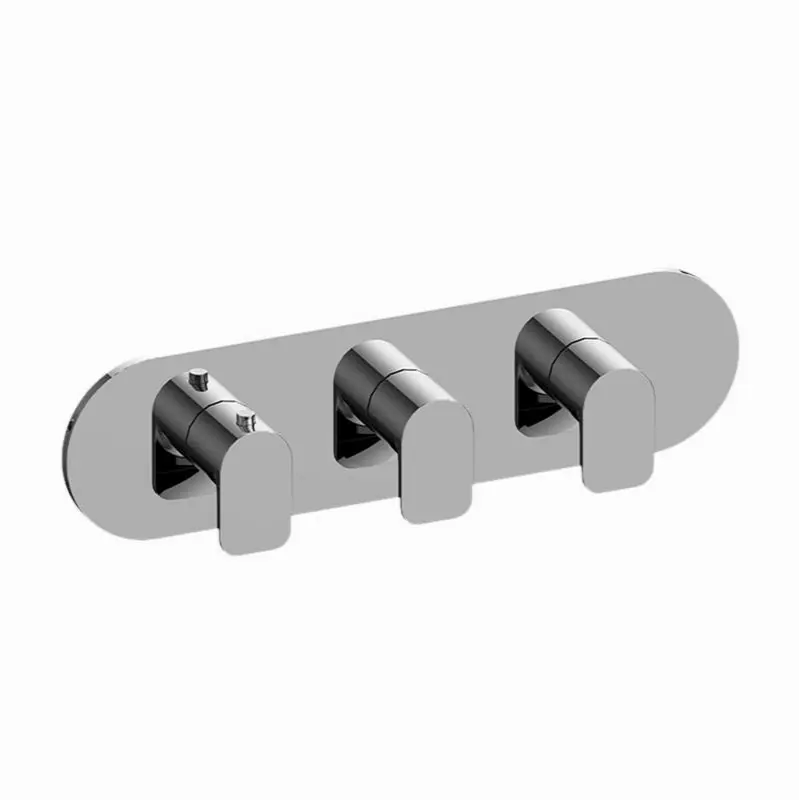 Sento Round M-Series Valve Trim with Three Handles (Horizontal Orientation)