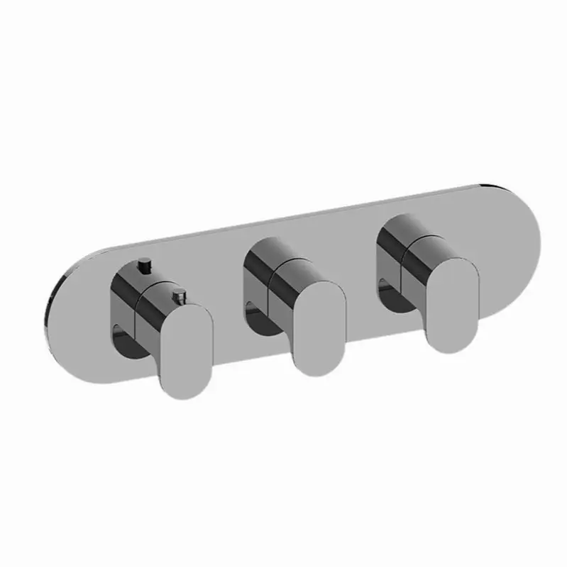 Ametis Round M-Series Valve Trim with Three Handles (Horizontal Orientation)