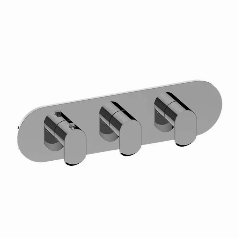 Phase Round M-Series Valve Trim with Three Handles (Horizontal Orientation)