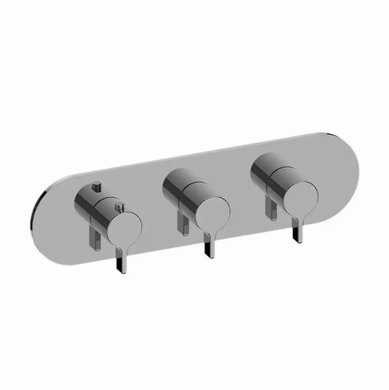 Terra Round M-Series Valve Trim with Three Handles (Horizontal Orientation)