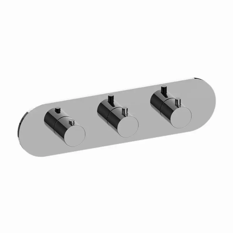 M.E. Round M-Series Valve Trim with Three Handles (Horizontal Orientation)