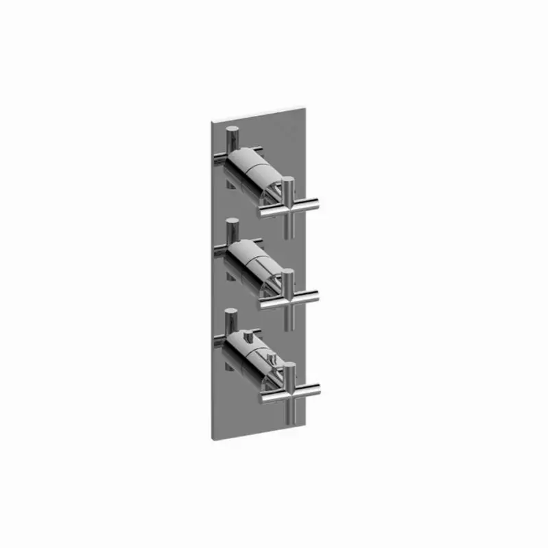 M.E./Terra Square M-Series Valve Trim with Three Handles