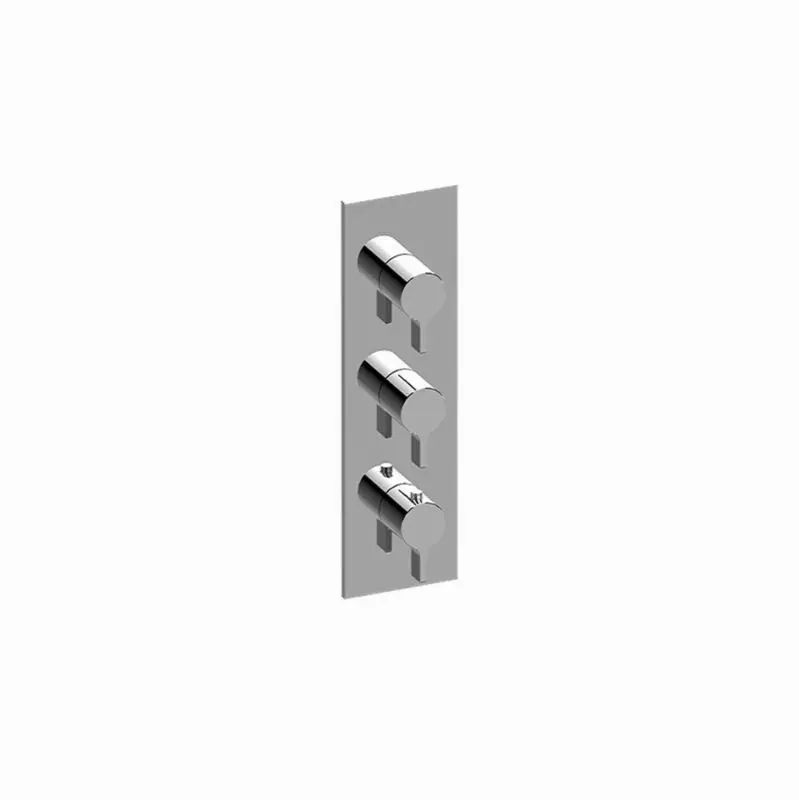 M-Series Square 3-Hole Trim Plate with Terra Handles (Vertical Installation)