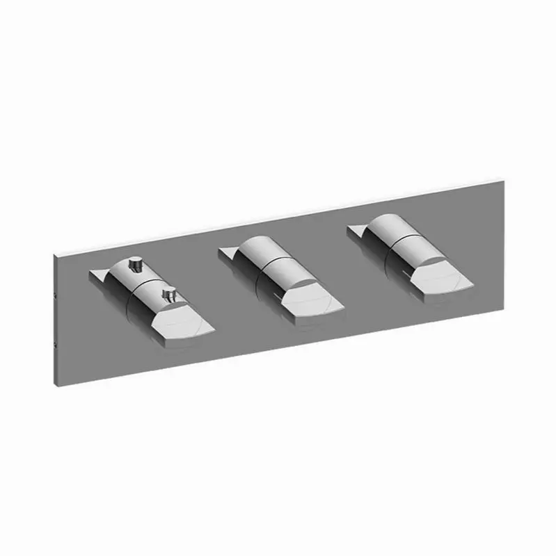 Sade/Targa Square M-Series Valve Trim with Three Handles (Horizontal Orientation)