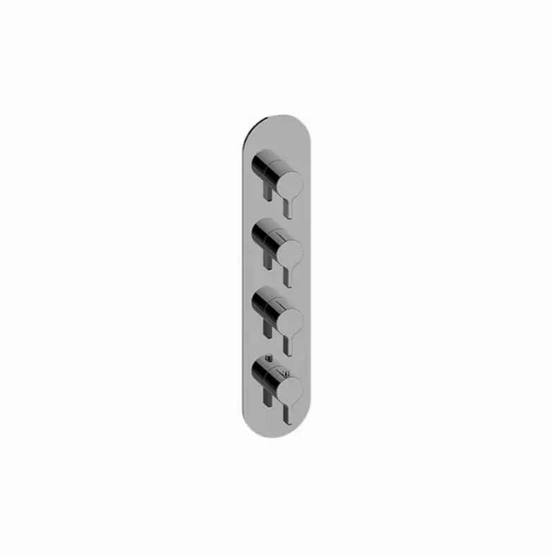 Terra Round M-Series Valve Trim with Four Handles