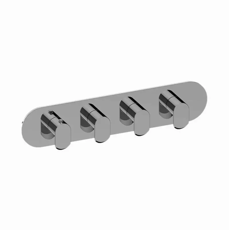 Phase Round M-Series Valve Trim with Four Handles (Horizontal Orientation)
