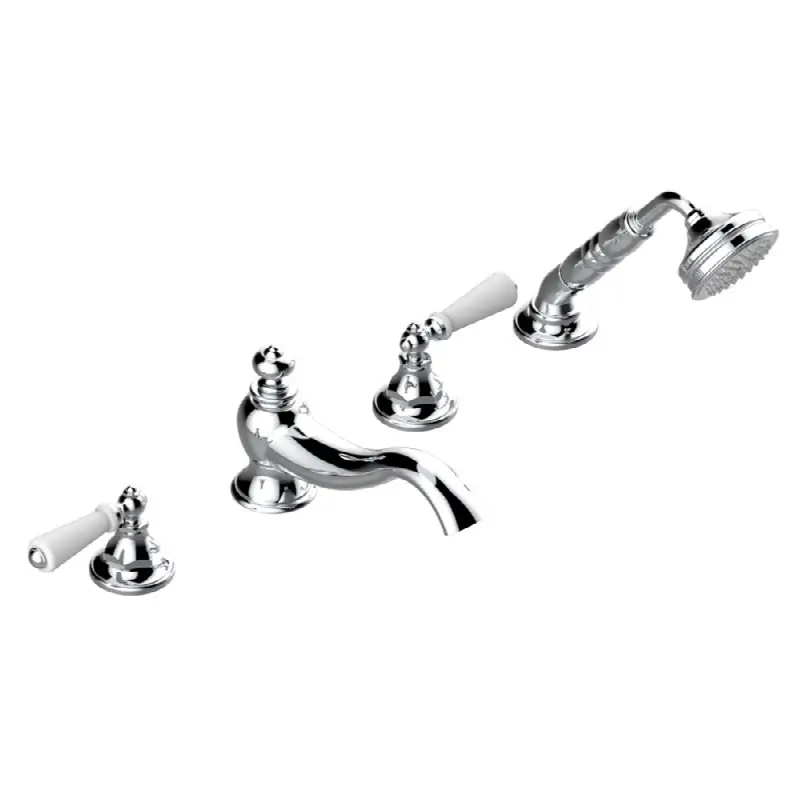 Roman tub set with divertor spout and handshower, 3/4" valves