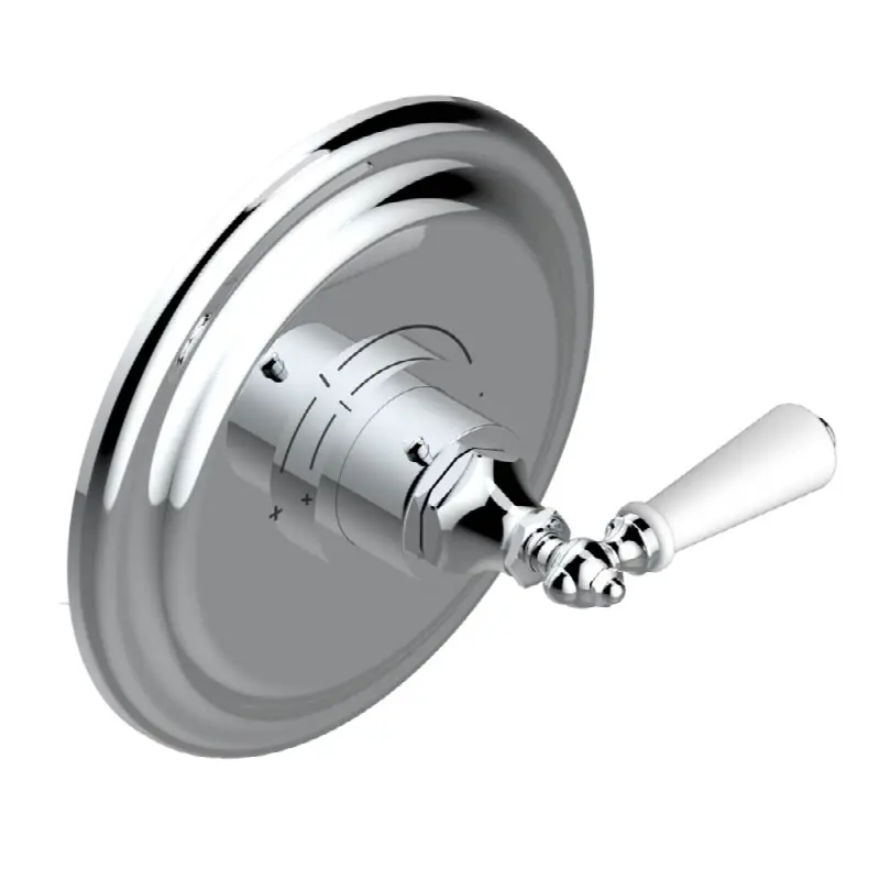 Trim for THG thermostatic valve, rough part supplied with fixing box ref. 5 200AE/US - Round plate model