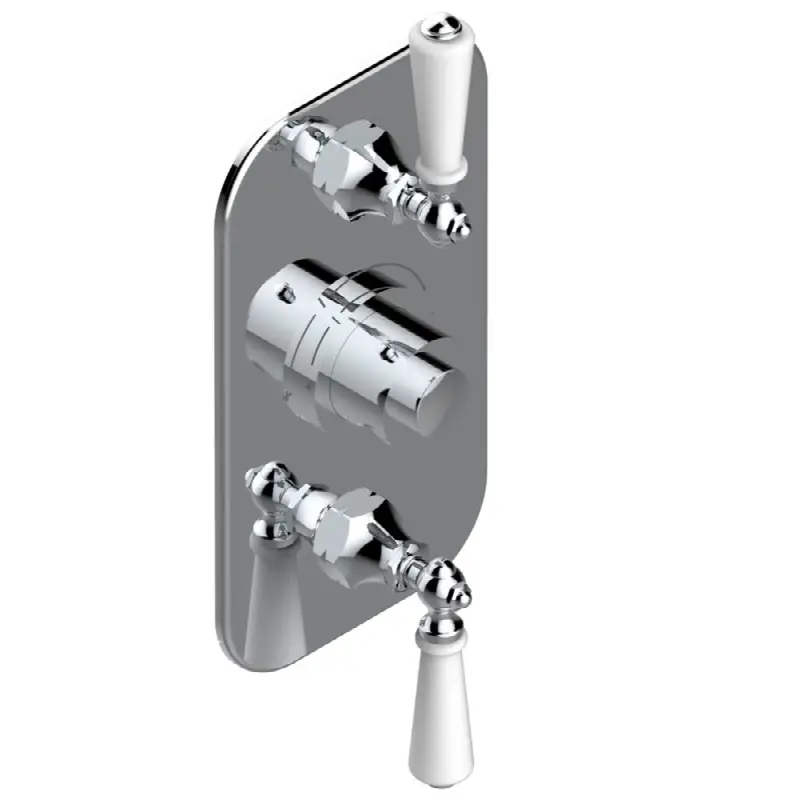 Trim for THG thermostatic valve 2 volume controls, rough part supplied with fixing box ref. 5 400AE/US