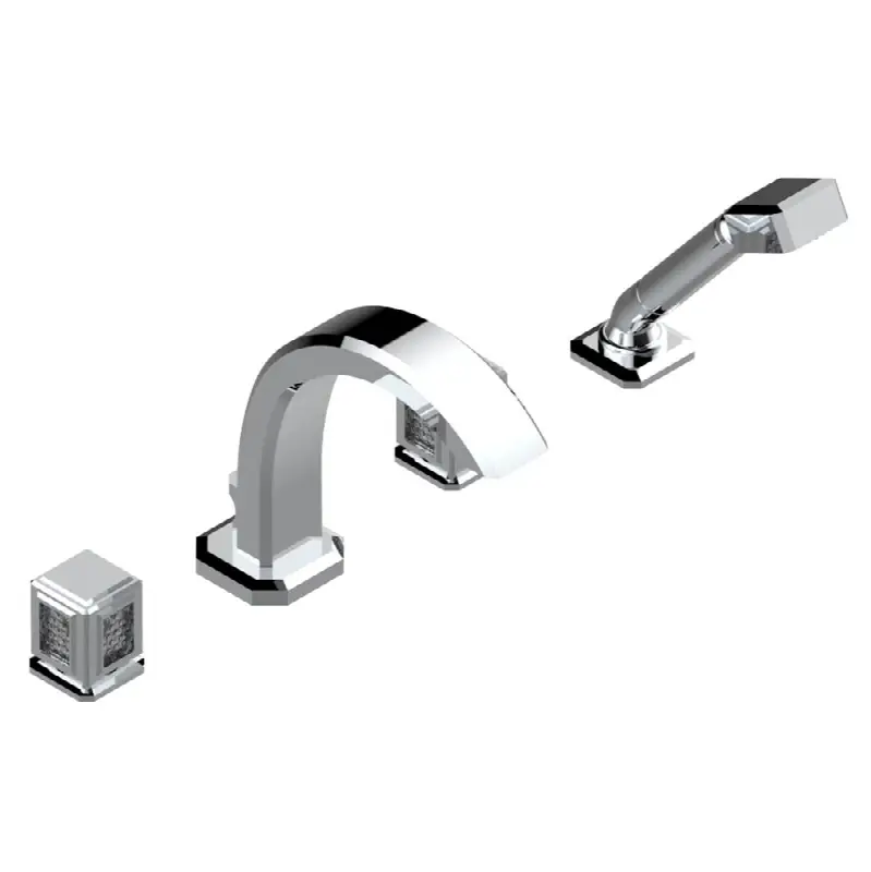 Roman tub set with divertor spout and handshower, 3/4" valves